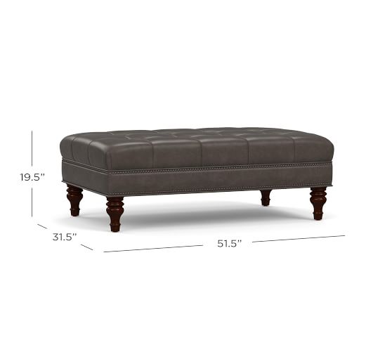 Martin Tufted Leather Ottoman Martin Tufted Leather Ottoman