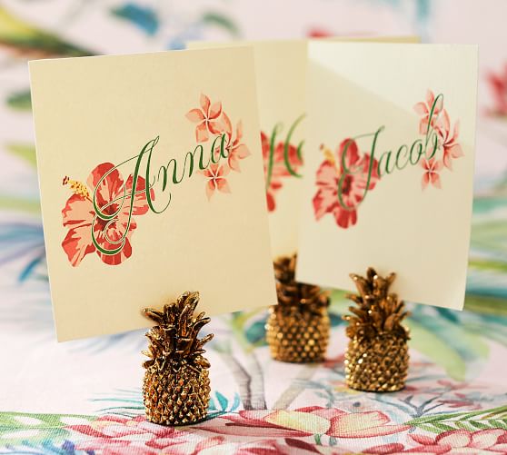 Gold Pineapple Place Card Holders Set Of 4 Pottery Barn