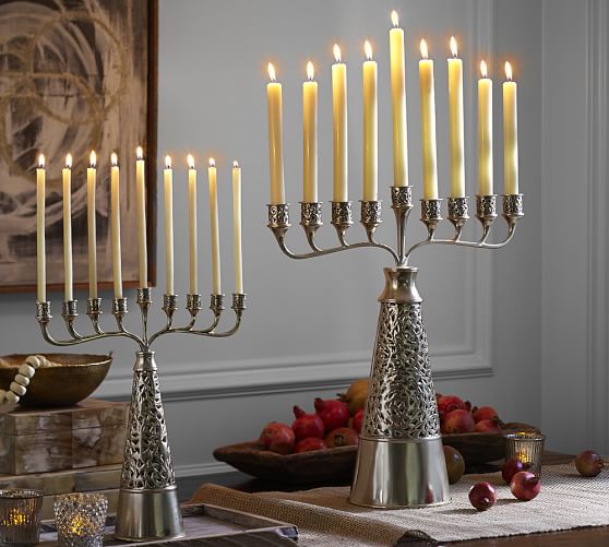 Punched Metal Menorah Candle Holder Pottery Barn