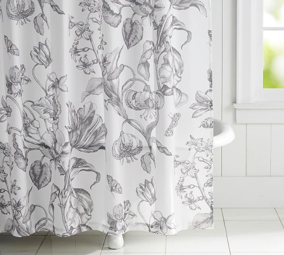 Pippa Print Organic Shower Curtain Pottery Barn