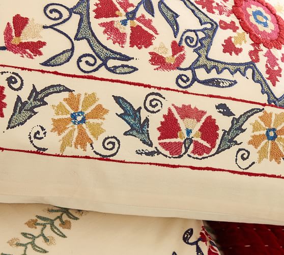 Catarina Printed Suzani Percale Patterned Duvet Cover Sham
