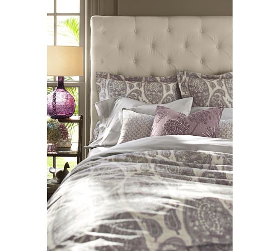 Blue Ashlyn Paisley Organic Patterned Duvet Cover Sham Pottery