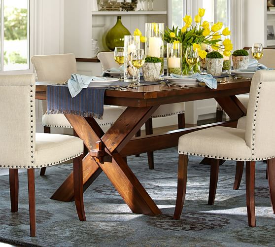 Toscana Extending Dining Table Tuscan Chestnut Pottery Barn