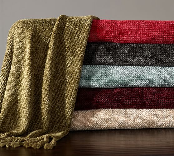 Rayon Chenille Throw Blanket Pottery Barn