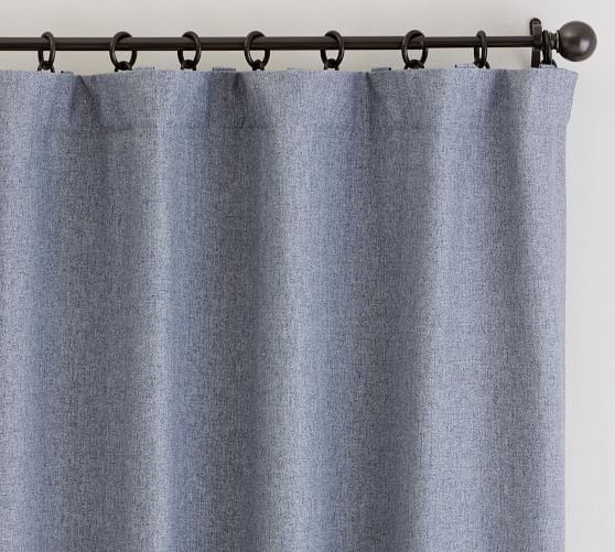 Calhan Tweed Curtain Blue Fleck Pottery Barn