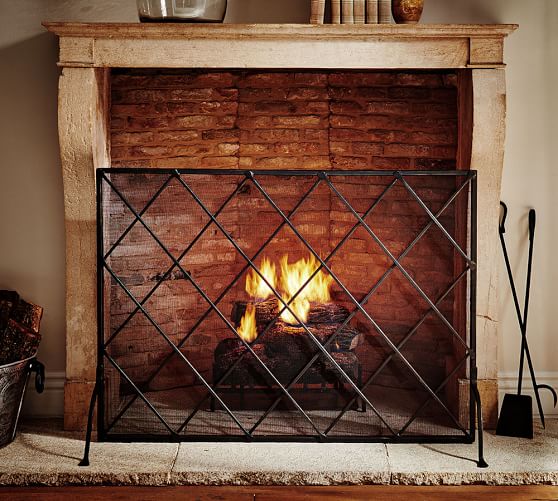 Single Lattice Fireplace Screen Pottery Barn