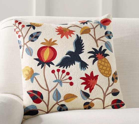 Folk Bird Decorative Pillow Cover Pottery Barn