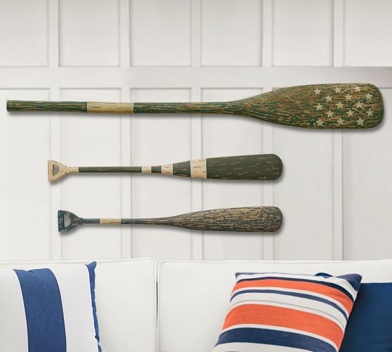 Hanging Wooden Oars Set Of 3 Wall Decor Pottery Barn