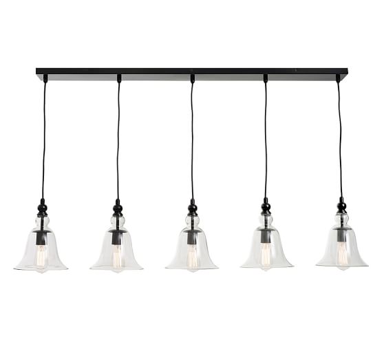 Rustic Glass 5 Light Pendant Pottery Barn