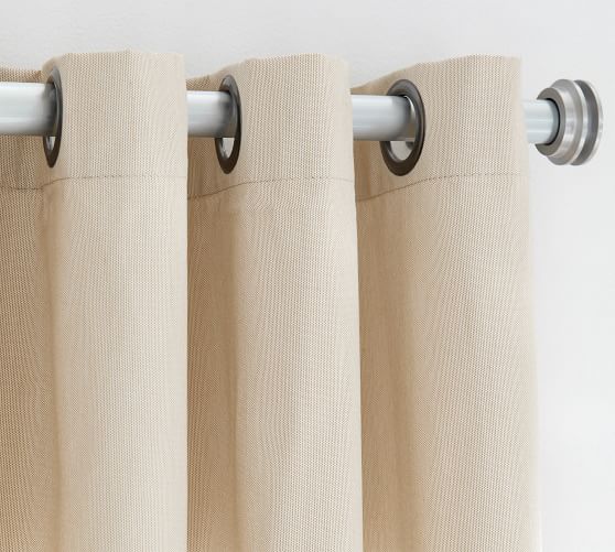 Sunbrella Solid Outdoor Curtain Linen Sand Pottery Barn