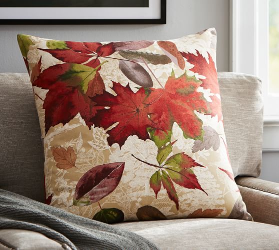 Windswept Leaves Decorative Pillow Cover Pottery Barn