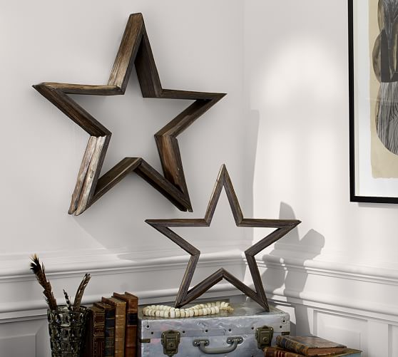 Milled Log Stars Wall Art Pottery Barn