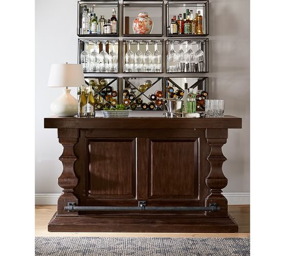 Mirrored Entertaining Shelves Pottery Barn