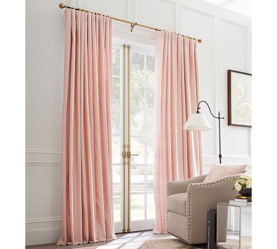 Dupioni Silk Pole Pocket Curtain Brownstone Pottery Barn