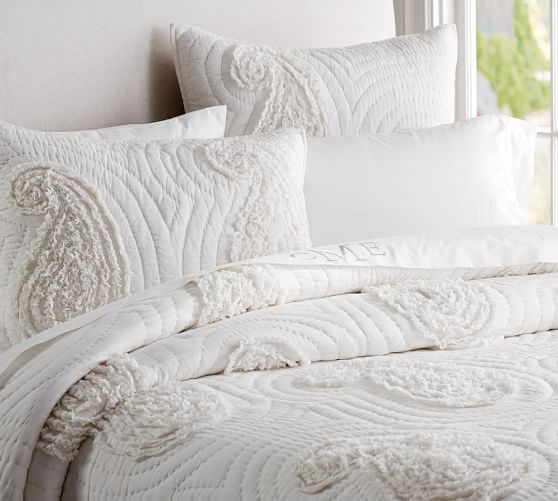 Katelyn Paisley Ruffle Applique Quilt Shams Pottery Barn