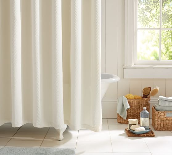 Chevron Matelasse Shower Curtain Pottery Barn