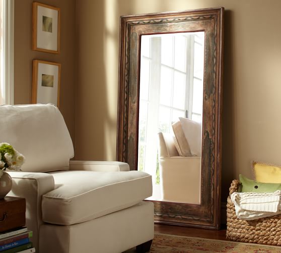 Santorini Painted Floor Mirror Pottery Barn