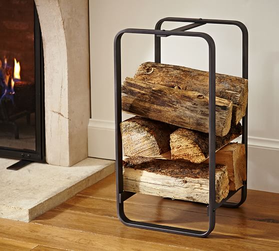 Industrial Fireplace Small Log Holder Pottery Barn