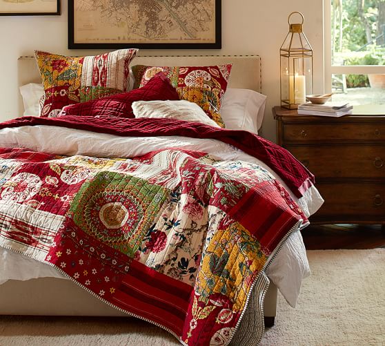 Natasha Floral Patchwork Quilt Sham Pottery Barn