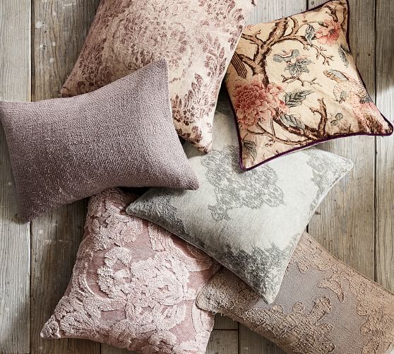 Marie Embroidered Decorative Pillow Cover Pottery Barn
