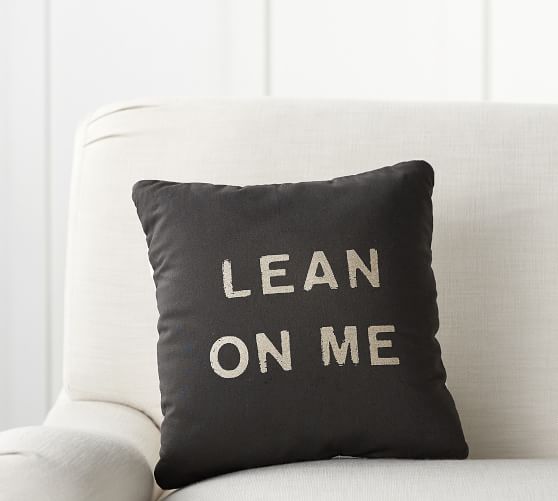 The Emily Meritt Lean On Me Sentiment Decorative Pillow