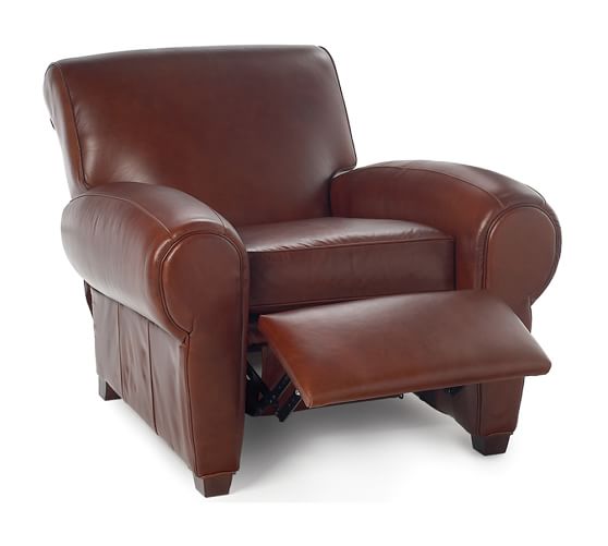Manhattan Leather Recliner Pottery Barn