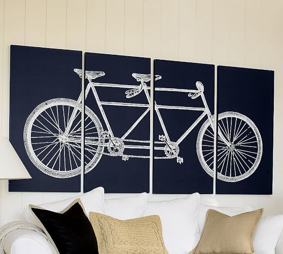 Tandem Bicycle Canvas Wall Art Pottery Barn