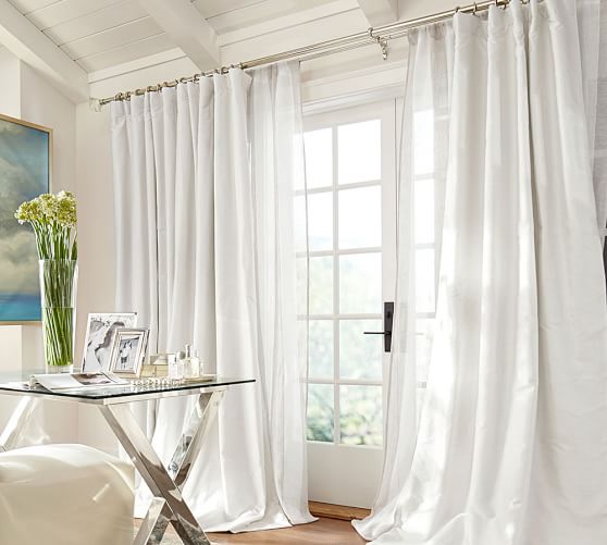 Dupioni Silk Pole Pocket Curtain Brownstone Pottery Barn