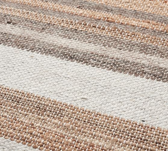 Keegan Stripe Natural Fiber Rug Neutral Multi Pottery Barn