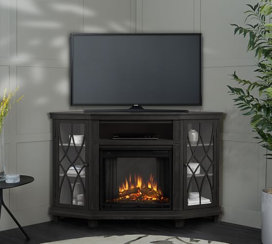 Real Flame Lynette Corner Electric Fireplace Media Cabinet