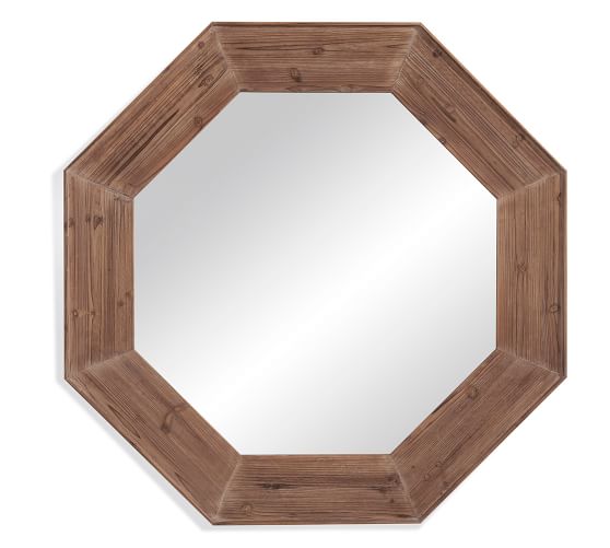 Wood Octagon Mirror