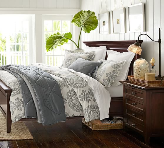 Lucianna Medallion Percale Patterned Duvet Cover Sham Pottery Barn
