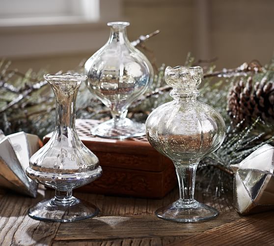 Mercury Glass Bud Vases Set Of 3 Pottery Barn