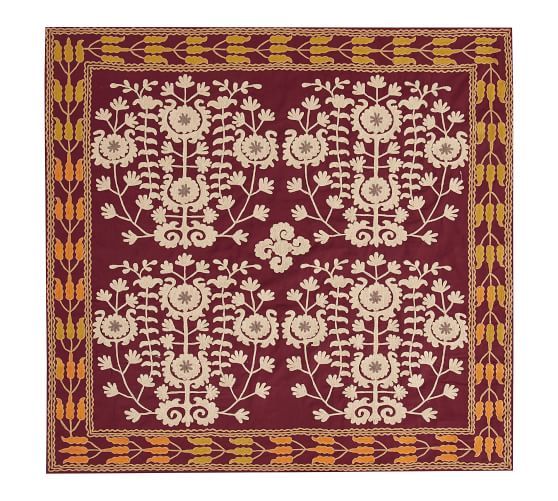 Adrianou Suzani Embroidered Table Cloth Pottery Barn