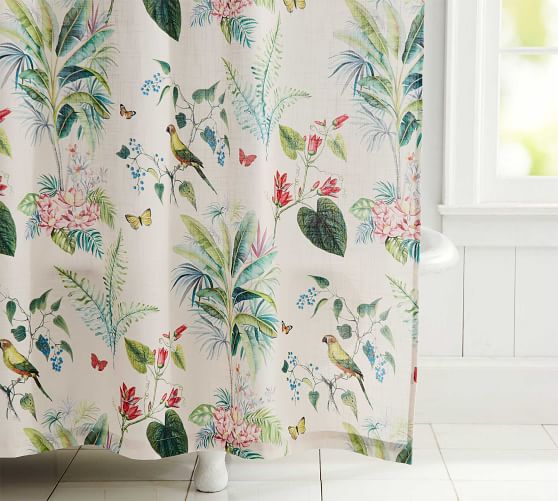 Lia Palm Shower Curtain Pottery Barn