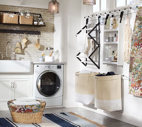 Gabrielle System Canvas Hanging Hamper Pottery Barn