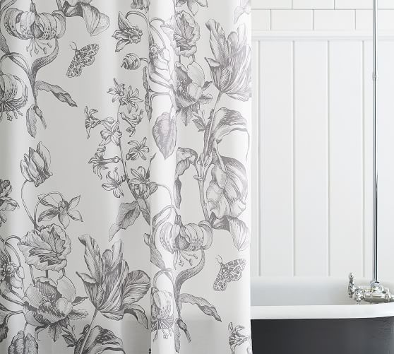 Pippa Print Organic Shower Curtain Pottery Barn