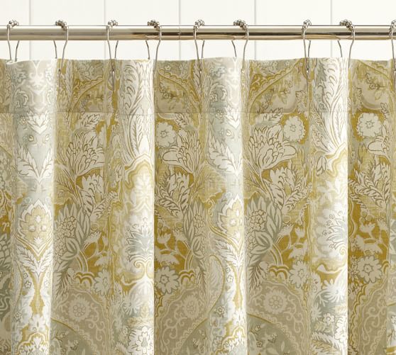 Celeste Damask Shower Curtain Pottery Barn