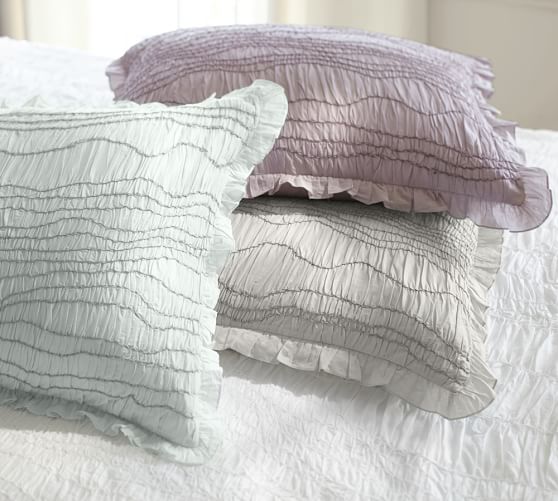 Ruched Voile Patterned Duvet Cover Sham Pottery Barn