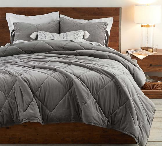 Velvet Comforter Shams Flagstone Pottery Barn