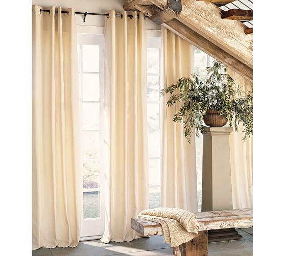 Peyton Linen Cotton Grommet Curtain Pottery Barn