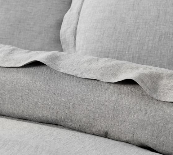 Belgian Flax Linen Duvet Cover Shams Flagstone Pottery Barn