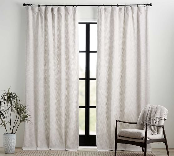 Seaton Textured Curtain Neutral Pottery Barn