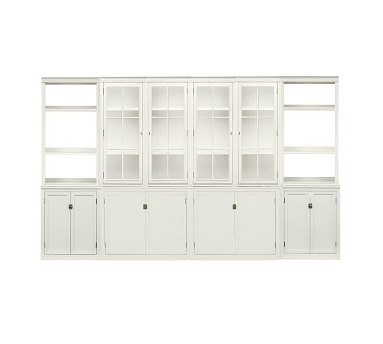 Logan Wall Suite With Bookcases & Glass Pottery Barn