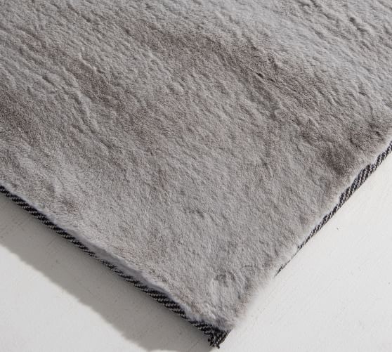 Faux Rabbit Fur Rug Grey Pottery Barn