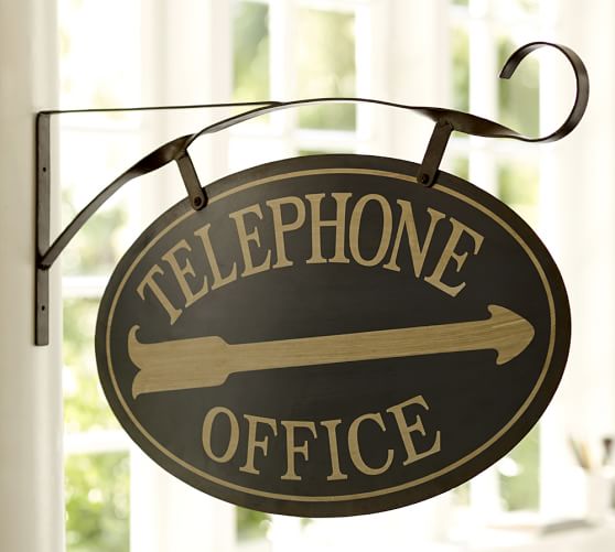 Telephone Office Sign Wall Decor Pottery Barn