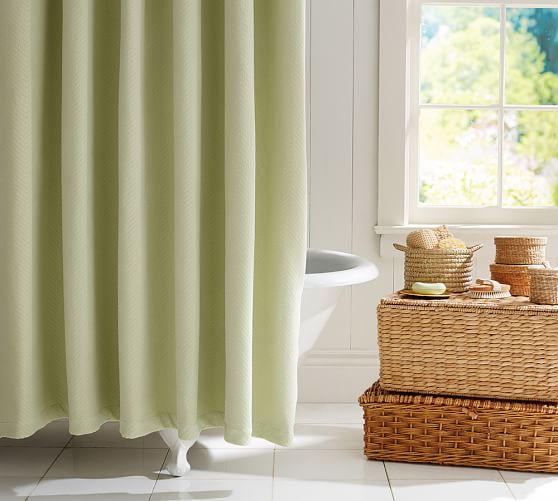 Chevron Matelasse Shower Curtain Pottery Barn