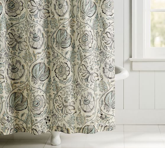 Haylie Print Organic Shower Curtain Pottery Barn