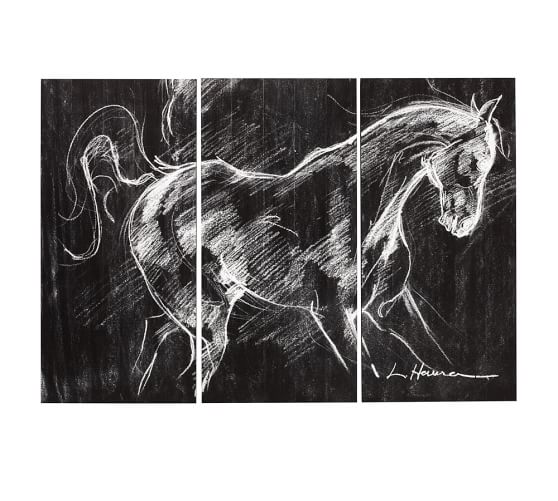 Planked Horse Triptych Wall Art Wall Decor Pottery Barn