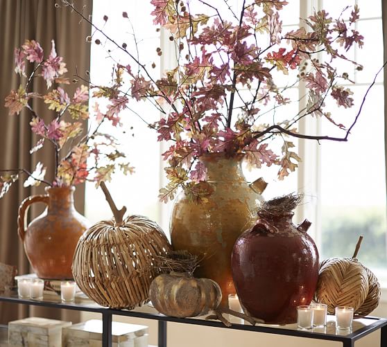 Faux Harvest Woven Pumpkins Pottery Barn